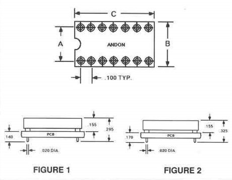 ANDON 200℃封閉框架ICDIP插座，不帶支架