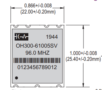 OH300-61005SV-096.0M VCOCXO晶振Connor-Winfield