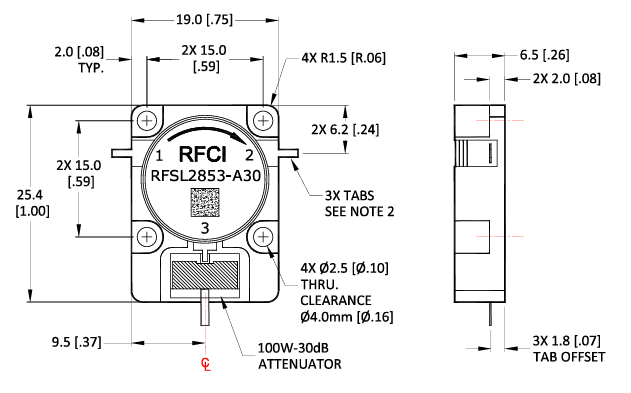 RFSL2853-A30 100W-30dB同軸隔離衰減器